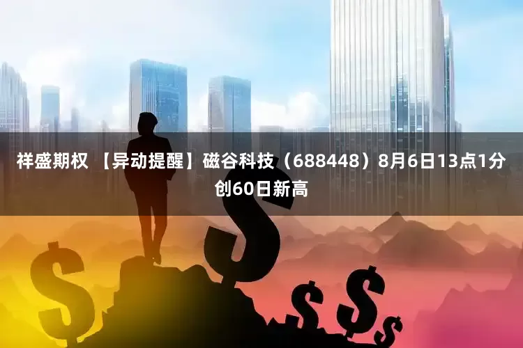 祥盛期权 【异动提醒】磁谷科技（688448）8月6日13点1分创60日新高